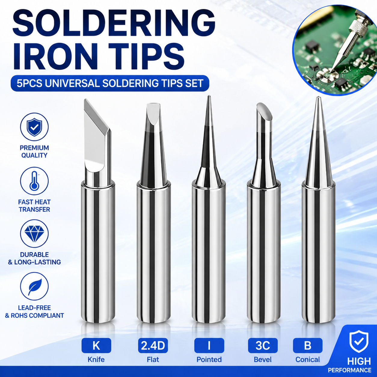Electronics Repair Kit With Soldering Iron - 900M-T Series Soldering Iron Tips 936