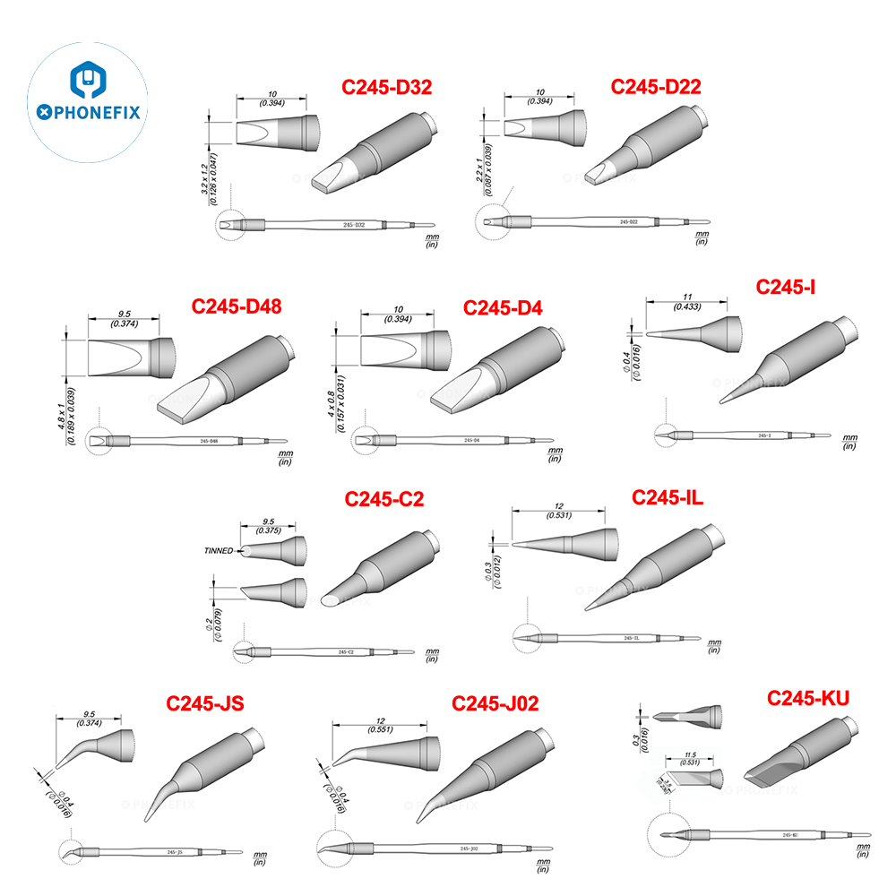OEM C245 C470 Series Tips C245 - Electronics Repair Kit With Soldering Iron avis et prix